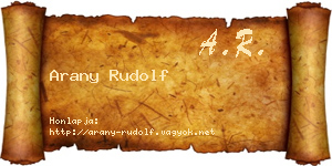 Arany Rudolf névjegykártya