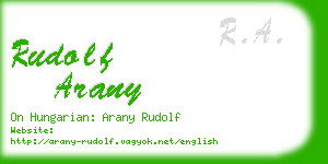 rudolf arany business card